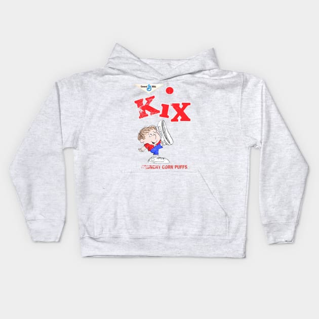 Distressed Vintage Style KiX - Kids love Kix for what Kix has got. Moms love Kix for what Kix has not Kids Hoodie by offsetvinylfilm